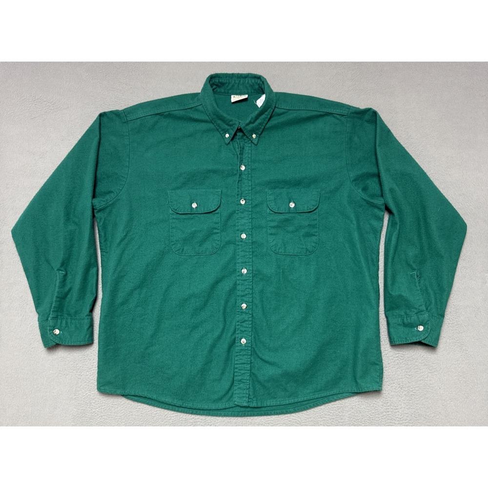 Vintage Five Brother Chamois Shirt  Mens Sz 2XL Green Long Sleeve Heavy Work USA